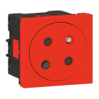 Legrand - Prise 2P+T Surface à détromp Mosaic Link racc latéral 2 mod rouge antimicrobien