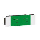 Legrand - Prise 2x2P+T Surface Mosaic Soluclip goulotte clippage direct 4 modules - vert