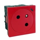 Legrand - Prise de courant 2P+T Surface à voyant Mosaic Link 2 mod - rouge antimicrobien