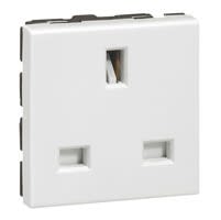 Legrand - Prise de courant 2P+T 13A standard britannique Mosaic 2 modules - blanc