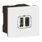 Legrand - Prise USB Type-A + USB Type-C 3A 15W Mosaic Link 230V - 2 modules blanc