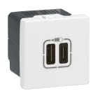 Legrand - Prise USB Type-A + USB Type-C 3A 5V= 15W Mosaic 2 modules 230V - blanc
