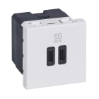 Legrand - Chargeur 2 USB Type-C + Type-C Power Delivery Mosaic - Blanc