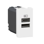 Legrand - Prise USB Type-A+Type-C 3A Mosaic - 1 module blanc pour poste de travail