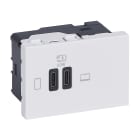 Legrand - Prise double USB Mosaic Type-C 63W Power Delivery 3 modules - blanc