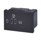 Legrand - Prise double USB Mosaic Type-C 63W Power Delivery 3 modules - noir