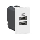 Legrand - Prises 2 USB Type-C 3A Mosaic - 1 module blanc pour poste de travail
