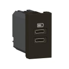 Legrand - Prises 2 USB Type-C 3A Mosaic - 1 module noir pour poste de travail