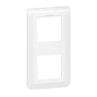 Legrand - Plaque de finition verticale Mosaic pour 2x2 modules blanc antimicrobien