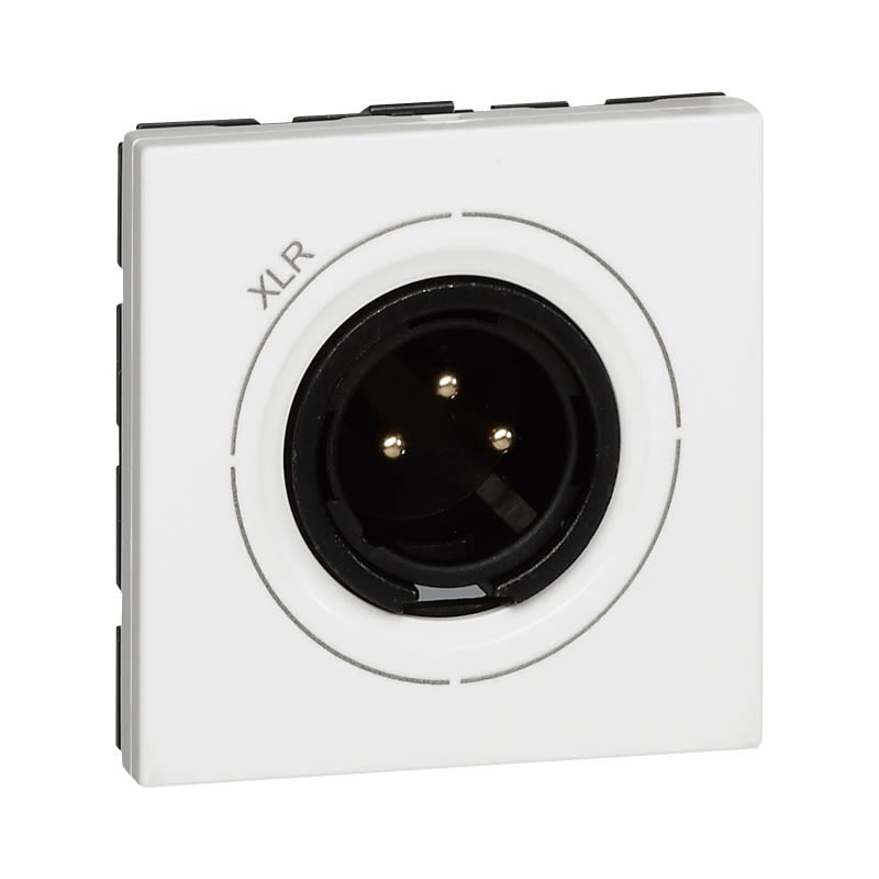 Legrand - Prise XLR 3 pôles mâle Mosaic - liaison stéréo tous périphériques - blanc - 2mod