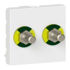 Legrand - Prise équipotentielle Mosaic 2 modules - blanc antimicrobien