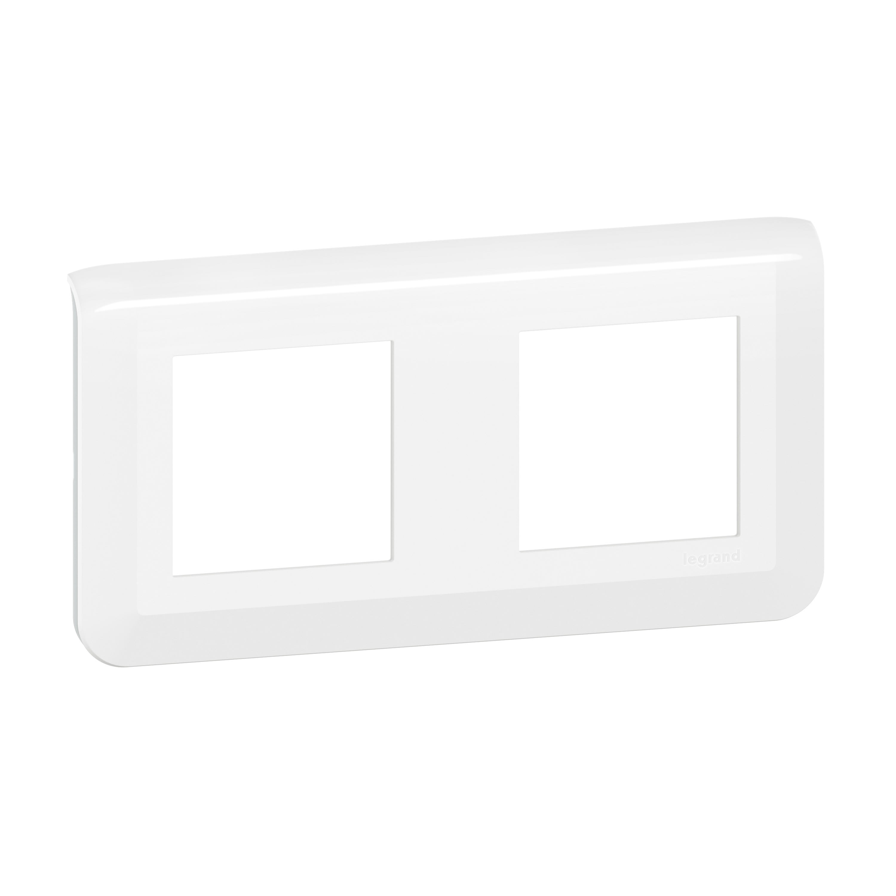 Legrand - Plaque de finition horizontale Mosaic pour 2x2 modules blanc