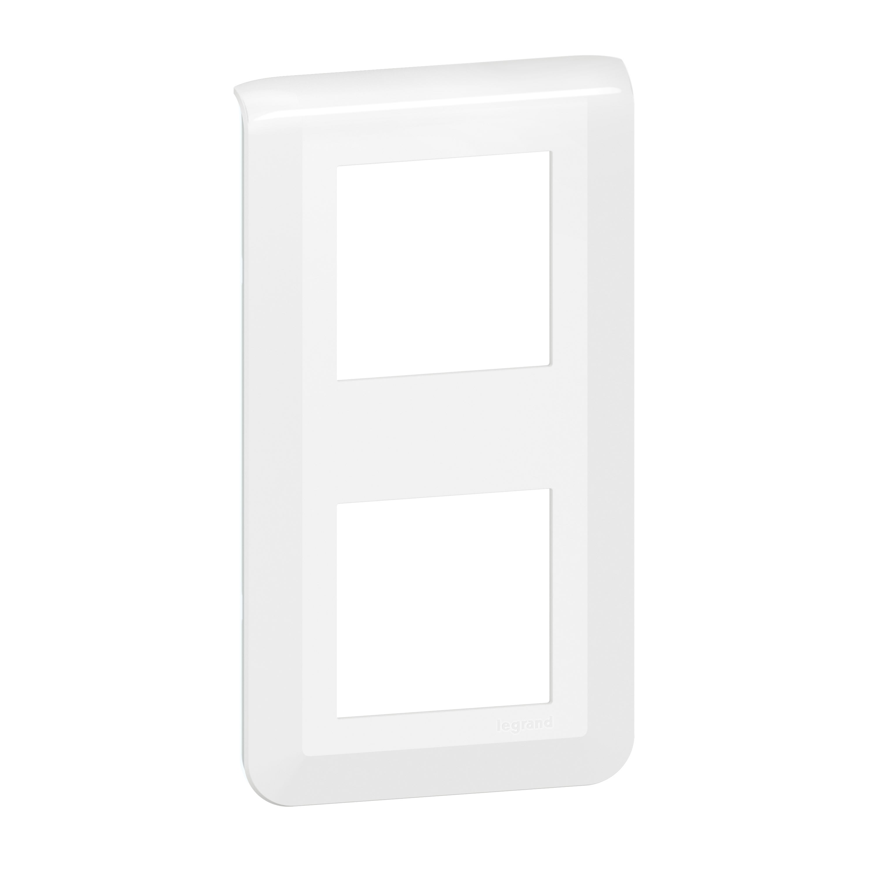 Legrand - Plaque de finition verticale Mosaic pour 2x2 modules blanc