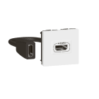 Legrand - Prise HDMI Type-A version 2.0 preconnectorisee Mosaic 2 modules - blanc