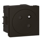 Legrand - Prise de courant 2P+T Surface Mosaic Link raccordement latéral 2modules noir mat
