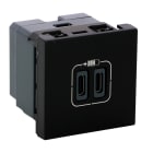 Legrand - Prises 2 USB Type-C 3A 5V= 15W Mosaic 2 modules 230V - noir