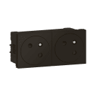 Legrand - Double prise 2P+T Surface Mosaic Link raccordement latéral 4 modules -noir mat