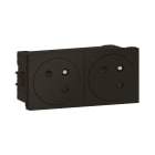 Legrand - Double prise 2P+T Surface Mosaic Link raccordement latéral 4 modules -noir mat