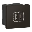 Legrand - Prise USB Type-A + USB Type-C 3A 15W Mosaic Link 230V - 2 modules noir mat