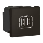 Legrand - Prises 2 USB Type-A 2,4A 5V= 15W Mosaic 2 modules 230V - noir mat