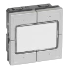 Legrand - Poussoir 4 positions Mosaic 2 modules - alu