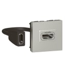 Legrand - Prise HDMI Type-A version 2.0 préconnectorisée Mosaic 2 modules - alu