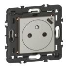 Legrand - Prise 2P+T Surface avec Prise USB Type-C Mosaic 2 modules avec support - alu