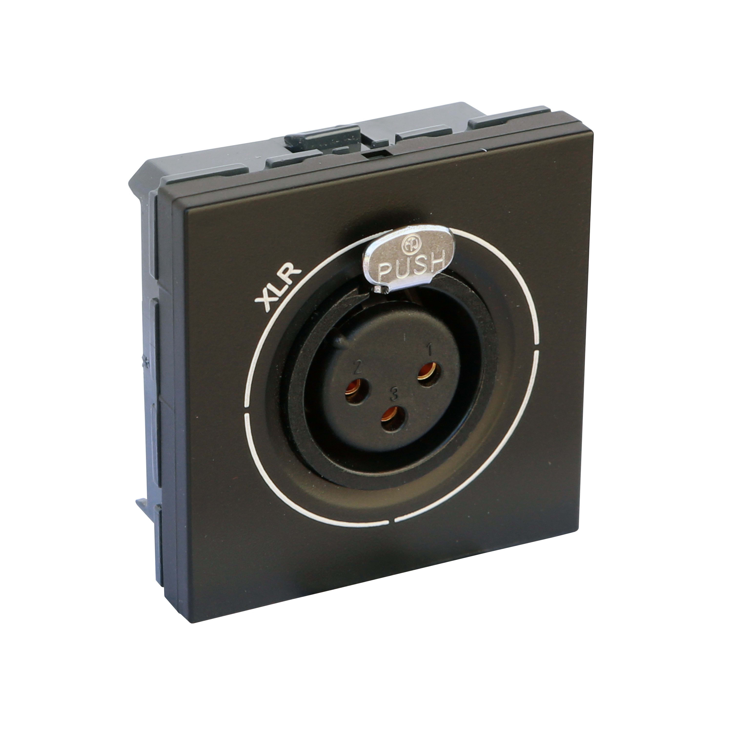 Legrand - Prise XLR femelle Mosaic à visser 2 modules - noir mat