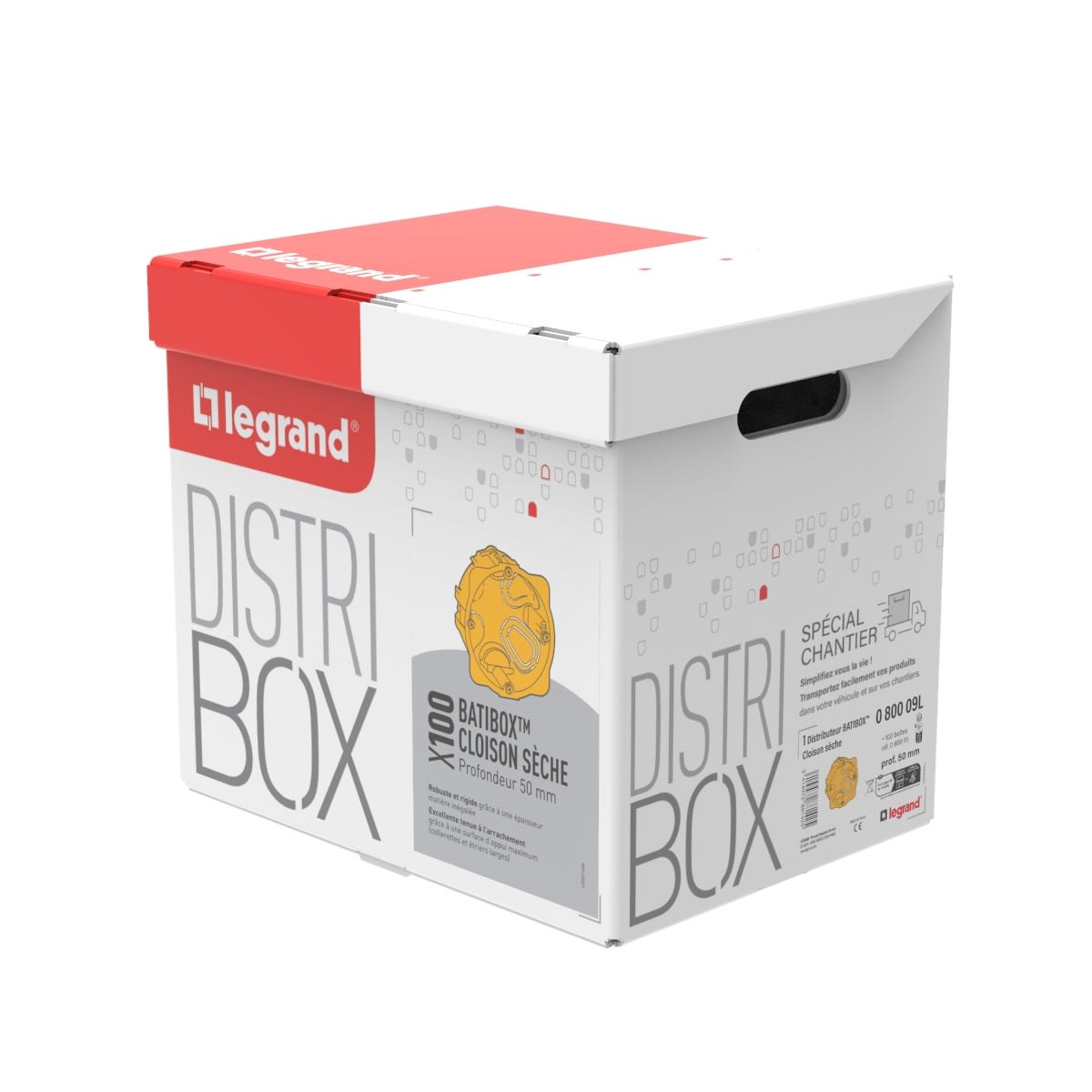 Legrand - Distribox cloisons sèches - lot de 100 boîtes cloisons sèches - profondeur 50mm