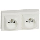 Legrand - Prise de courant 2x2P+T bornes automatiques Appareillage saillie complet - blanc