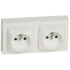 Legrand - Prise de courant 2x2P+T bornes automatiques Appareillage saillie complet - blanc