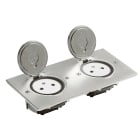 Legrand - Prise de sol double 2P+T Surface 16A 250V platine rectangulaire - inox brossé