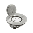 Legrand - Prise de sol simple 2P+T Surface 16A 250V avec platine ronde - inox brossé