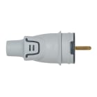 Legrand - Fiche mâle avec terre Plexo - plastique - IP44 - blister - gris