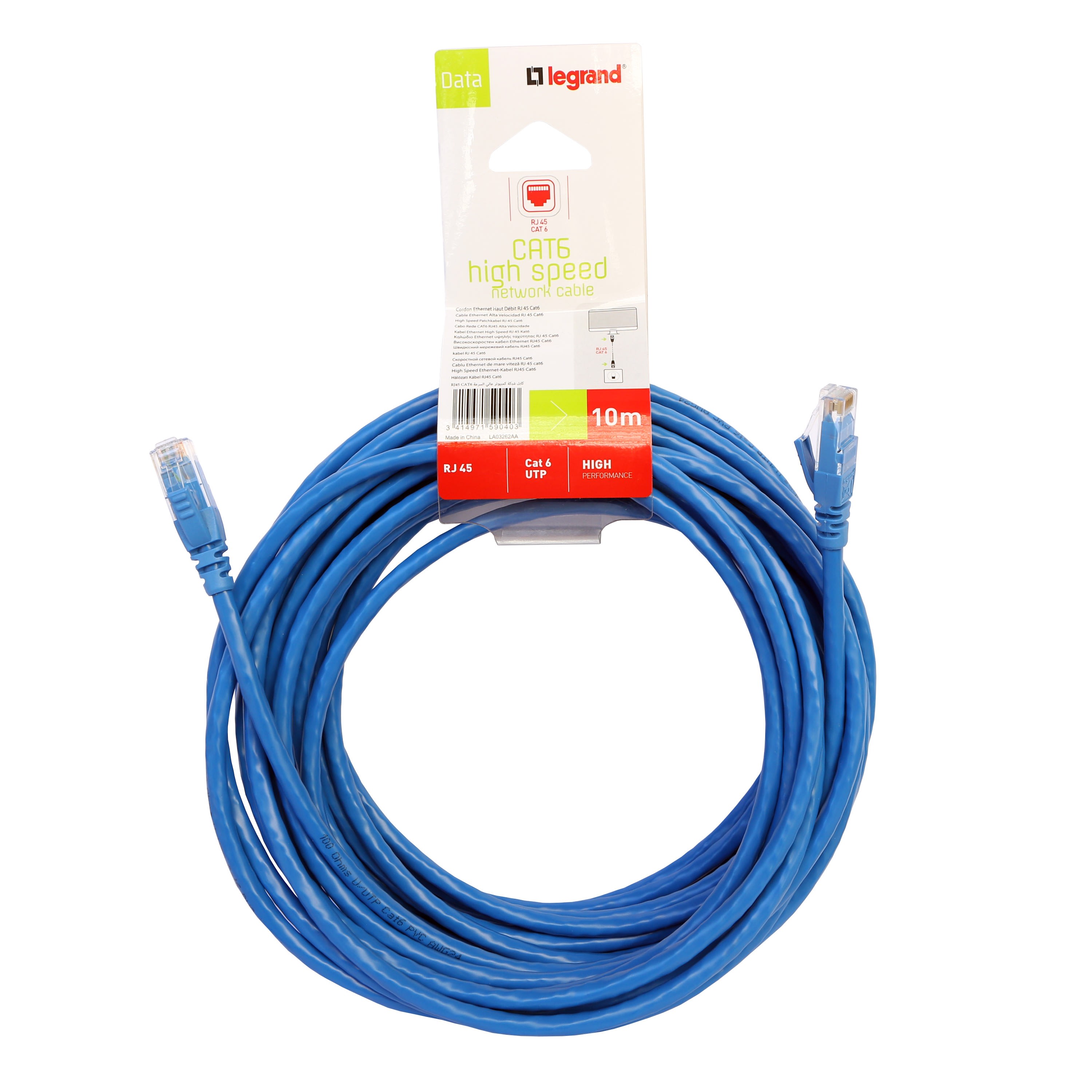 Legrand - Cordon Ethernet Cat.6 U/UTP PVC - Longueur 10m