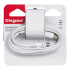 Legrand - Rallonge télévision 1 fiche femelle et 1 fiche mâle Ø9,52mm - longueur 2m -blanc