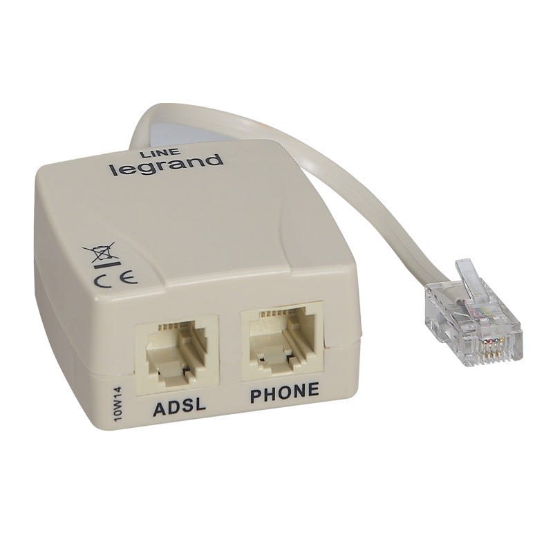 Legrand - Filtre ADSL pour prise RJ45 pour acces telephone et internet sur une seule prise