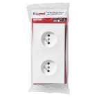 Legrand - Double prise de courant avec terre précâblée Neptune 16A - blanc