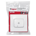 Legrand - Poussoir avec fonction voyant lumineux et symbole sonnerie Neptune - blanc