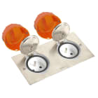 Legrand - Double prise de sol inox étanche IP44 clapet de protection + boite à encastrer