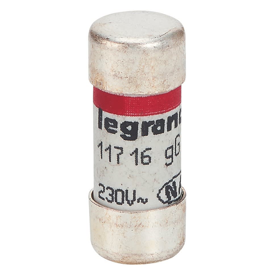 Legrand - Cartouche cylindrique domestique 10,3x25,8mm avec voyant - 16A