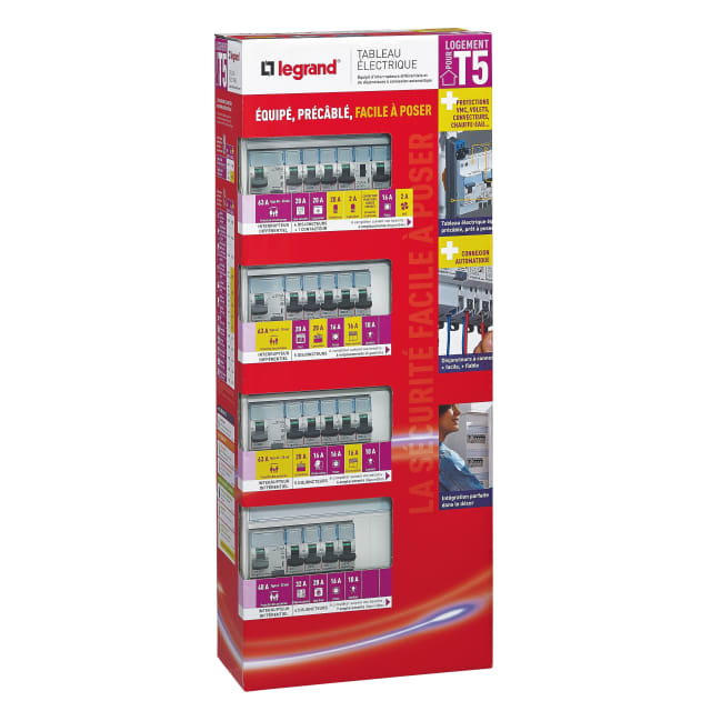 Tableau electrique equipe evolue pour logement t5 legrand