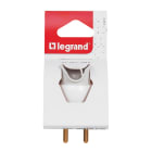 Legrand - Fiche mâle avec terre plastique - orientation du câble 360° - blister - blanc