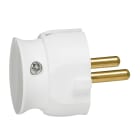 Legrand - Fiche extra-plate mâle sans terre - 16A - sortie latérale - blister - blanc