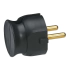 Legrand - Fiche extra-plate mâle sans terre - 16A - sortie latérale - blister - noir