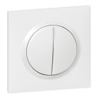 Legrand - Double interrupteur ou va-et-vient dooxie 10AX 250V~ avec plaque carrée blanche