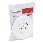 Legrand - Prise de courant Surface avec chargeur USB Type-C dooxie plaque ronde - blanc