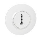 Legrand - Prise téléphone en T dooxie avec plaque ronde blanche