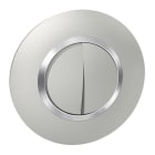 Legrand - Double inter ou va-et-vient dooxie 10AX 250V~ avec plaque ronde alu bague chrome