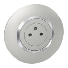 Legrand - Prise de courant 2P+T Surface dooxie 16A avec plaque ronde alu bague chrome